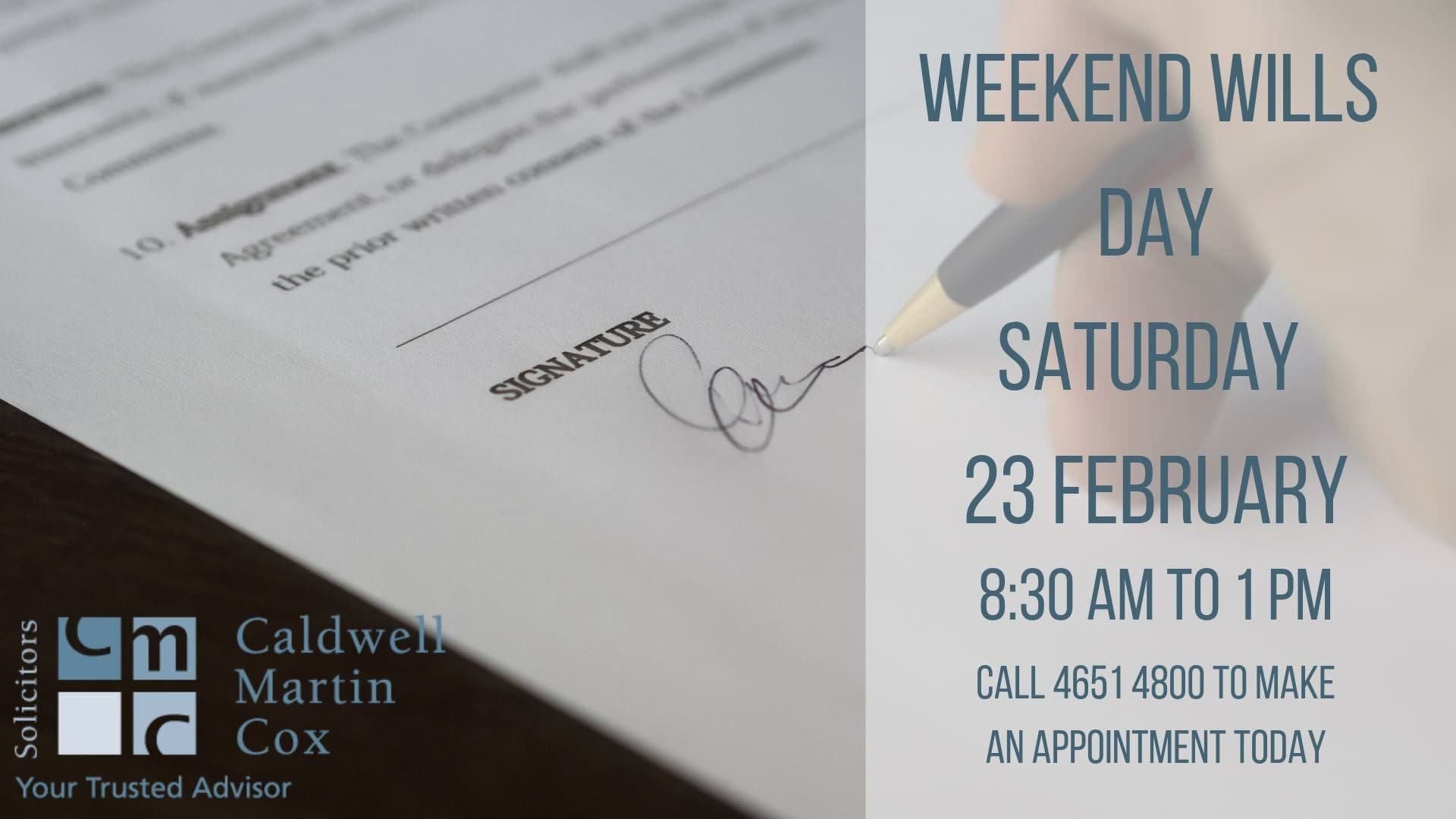 Weekend Wills Day 23 February